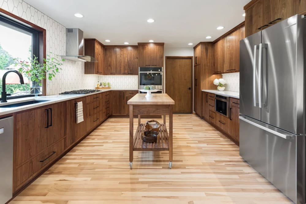 Philomath kitchen remodel featuring custom wood cabinets throughout